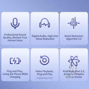 FUNSNAP M3 Digital Audio Wireless Microphone Mic Tok with Monitoring Earphones, M3 Type - C, M3 8 Pin - laboratorydeal