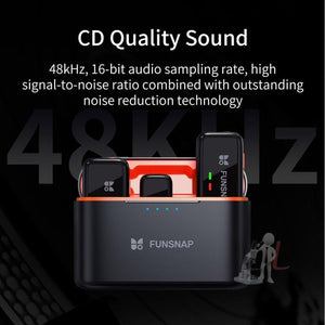 FUNSNAP S6 Lavalier Wireless Microphone, 2 RX + 2 TX with Charging Case, Type - C RX + 2 TX with Charging Case, 8 Pin RX + 2 TX with Charging Case, Type - C RX + 1 TX, 8 Pin RX + 1 TX - laboratorydeal