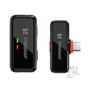 FUNSNAP S6 Lavalier Wireless Microphone, 2 RX + 2 TX with Charging Case, Type - C RX + 2 TX with Charging Case, 8 Pin RX + 2 TX with Charging Case, Type - C RX + 1 TX, 8 Pin RX + 1 TX - laboratorydeal