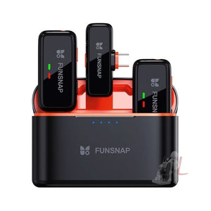 FUNSNAP S6 Lavalier Wireless Microphone, 2 RX + 2 TX with Charging Case, Type - C RX + 2 TX with Charging Case, 8 Pin RX + 2 TX with Charging Case, Type - C RX + 1 TX, 8 Pin RX + 1 TX - laboratorydeal