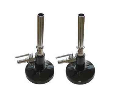 Bunsen Burner With Stop Cock (Pack Of 2Pcs) || Brass Pipe for lab use in school or colleges || flame or heat apparatus