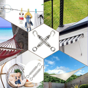 Flower Basket Screws 304 Stainless Steel Wire Rope Hook Tensioner, M4, M5, M6, M8, M10, M12, M14, M16 - laboratorydeal