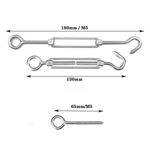Flower Basket Screws 304 Stainless Steel Wire Rope Hook Tensioner, M4, M5, M6, M8, M10, M12, M14, M16 - laboratorydeal