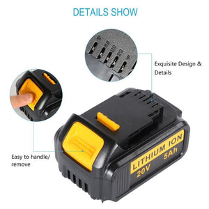 For Dewalt DCB180 / DCB181 / DCB200 20V Electrical Tools Spare Battery, 3000mAh, 4000mAh, 5000mAh, 6000mAh - laboratorydeal