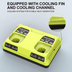 For RYOBI P108 / P117 12 - 18V Lithium Nickel Battery Dual Port Charger, EU, US, UK, AU - laboratorydeal
