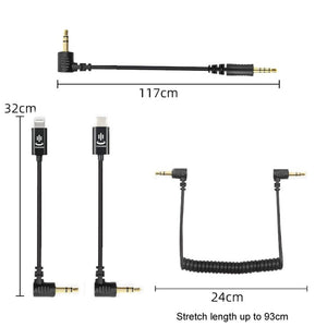 For Rode Microphone YICHUANG Adapter Audio Cable, 3.5mm To 8 Pin, 3.5mm To Type - C, 3.5mm TRS to TRS, 3.5mm TRS to TRRS - laboratorydeal