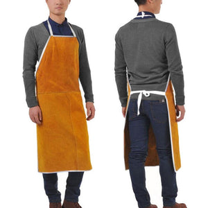 Full Leather Electric Welding Apron High Temperature Fireproof Star Splash Protective Clothing, The Whole Paragraph 60Ć80, Entire Section 60Ć90, Three Spells 60Ć80 - laboratorydeal