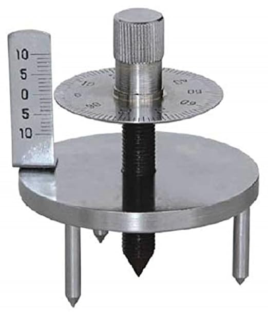 Spherometer for Use in Measuring the Radius of Curvature of Spherical Lenses (Double Disk Nickle Coated)