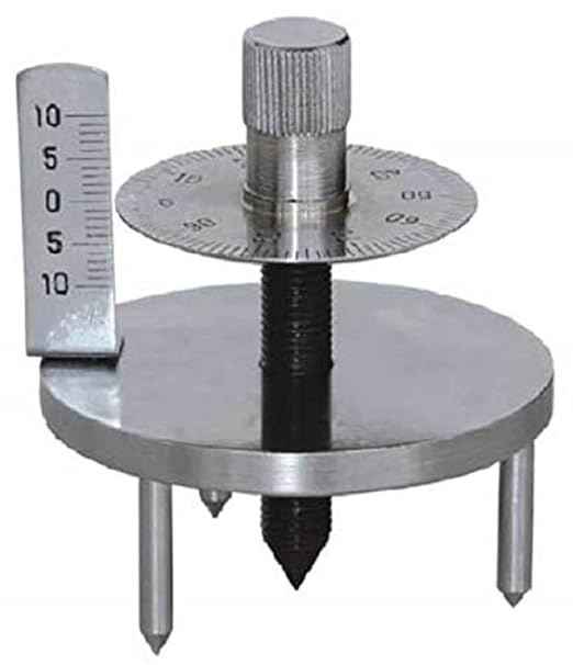 Spherometer for Use in Measuring the Radius of Curvature of Spherical Lenses (Double Disk Nickle Coated)