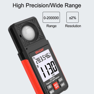 GVDA GD158 200000Lux Digital Light Meter Tester Brightness Photometer