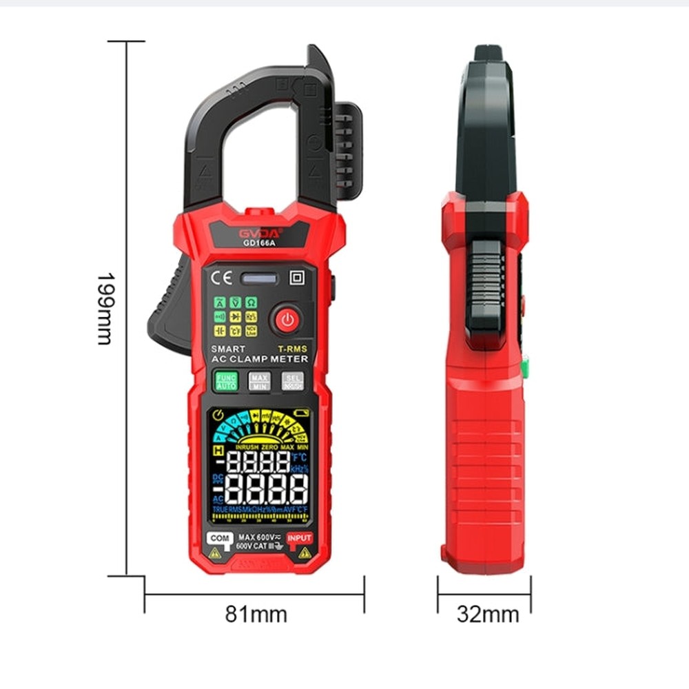 GVDA GD166B Digital Clamp Multimeter Supports DC, GD166B