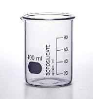 Laboratory Borosilicate Glass Beaker, 100 ml, Round Bottom, Graduated