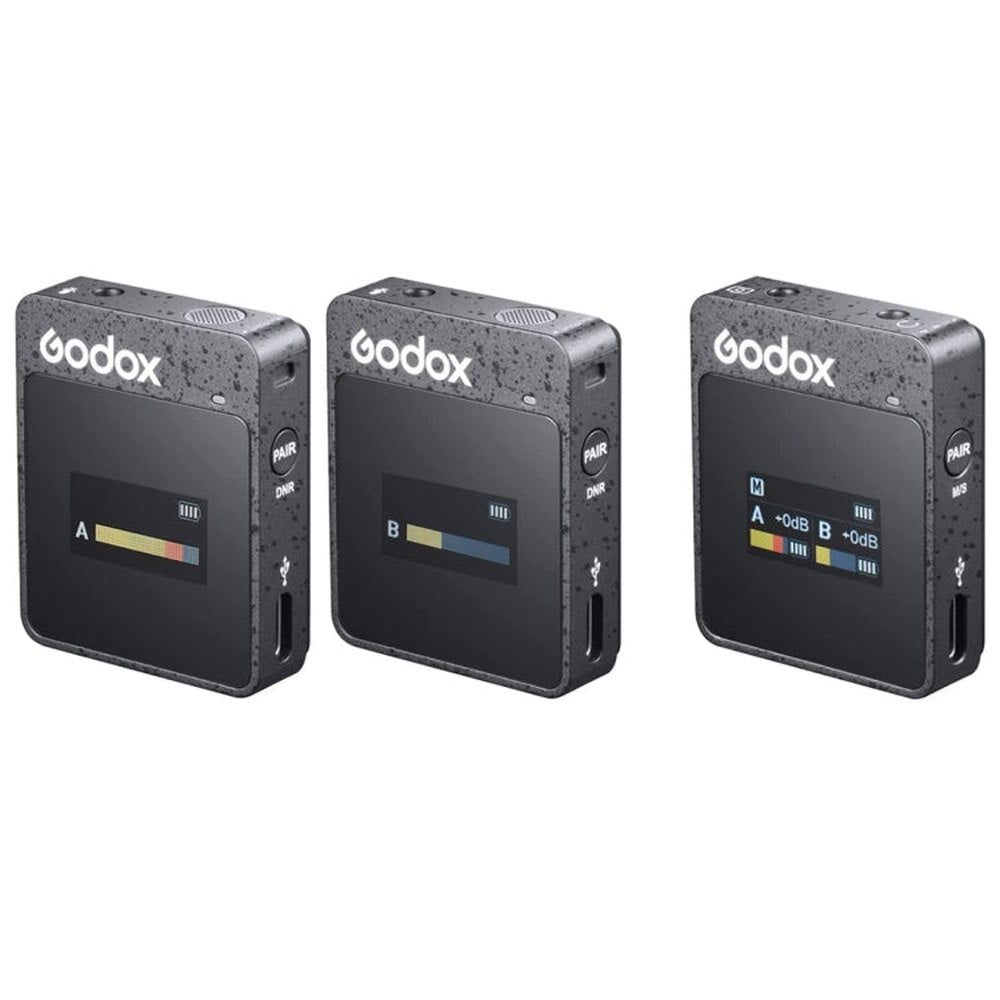 Godox MoveLink II M2 Wireless Lavalier Microphone System with 2 Transmitters and 1 Receiver for DSLR Cameras and Camcorders, MoveLink II M2 - laboratorydeal