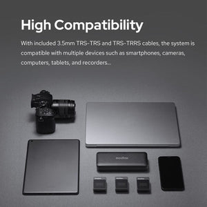 Godox MoveLink II M2 Wireless Lavalier Microphone System with 2 Transmitters and 1 Receiver for DSLR Cameras and Camcorders, MoveLink II M2 - laboratorydeal