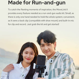 Godox MoveLink II M2 Wireless Lavalier Microphone System with 2 Transmitters and 1 Receiver for DSLR Cameras and Camcorders, MoveLink II M2 - laboratorydeal