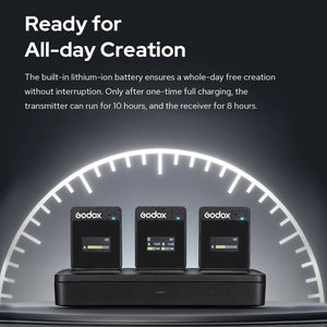 Godox MoveLink II M2 Wireless Lavalier Microphone System with 2 Transmitters and 1 Receiver for DSLR Cameras and Camcorders, MoveLink II M2 - laboratorydeal