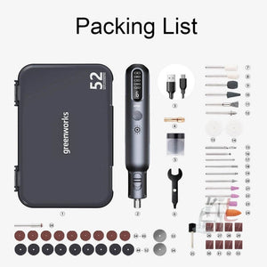 Greenworks 52pcs/set 8V LED Digital Display Rechargeable Wireless Grinder Kit - laboratorydeal