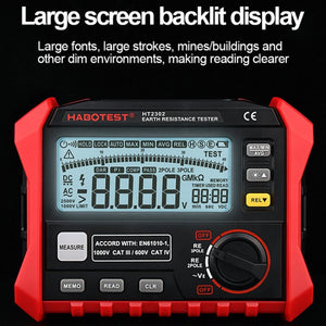 HABOTEST HT2302 Multifunctional Digital Display Grounding Resistance Tester, HT2302