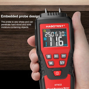HABOTEST HT632 Portable Multifunctional Digital Display Wood Moisture Detector, HT632