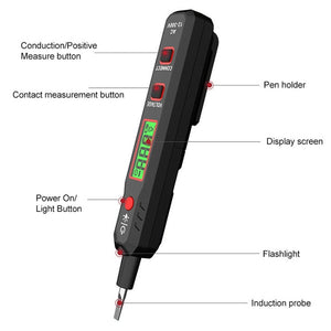 HABOTEST HT89 Contact Type High-sensitivity LCD Digital Display Sound and Light Alarm Test Pen, HT89