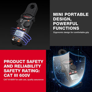 HABOTEST Mini Clamp Multimeter Portable Digital Ammeter