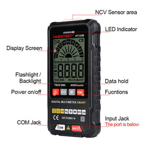 HABOTEST Mini Digital Display High-precision Multimeter, HT124A, HT124A+, HT124B, HT124B+ laboratorydeal