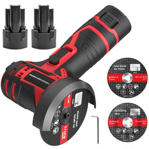 HILDA 12V 3 Inch Li - Ion Angle Grinder Home Cutting And Sanding Machine, US Plug, Plastic Package With 1 Battery, Carton Package With 1 Battery, Plastic Package With 2 Battery - laboratorydeal