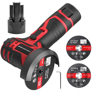 HILDA 12V 3 Inch Li - Ion Angle Grinder Home Cutting And Sanding Machine, US Plug, Plastic Package With 1 Battery, Carton Package With 1 Battery, Plastic Package With 2 Battery - laboratorydeal