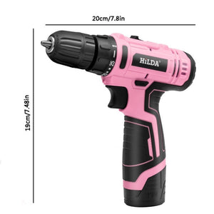 HILDA 12V Cordless Impact Drill Electrical Screwdriver, EU Plug, US Plug, UK Plug - laboratorydeal