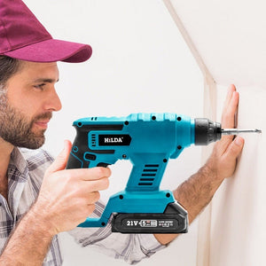 HILDA 12pcs /Set Li - Ion Power Hammer Electrical Impact Drill, 1 Battery+1 Charger EU Plug, 2 Battery+1 Charger EU Plug, 1 Battery+1 Charger US Plug, 2 Battery+1 Charger US Plug - laboratorydeal