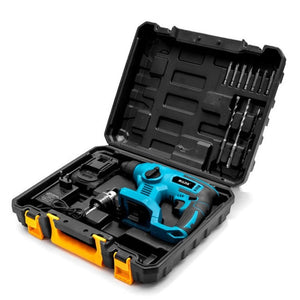 HILDA 12pcs /Set Li - Ion Power Hammer Electrical Impact Drill, 1 Battery+1 Charger EU Plug, 2 Battery+1 Charger EU Plug, 1 Battery+1 Charger US Plug, 2 Battery+1 Charger US Plug - laboratorydeal