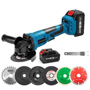 HILDA 21V Brushless Angle Grinder Lithium Cutting Machine, 1 Battery+1 Charger US Plug, 2 Battery+1 Charger US Plug, 1 Battery+1 Charger EU Plug, 2 Battery +1 Charger EU Plug - laboratorydeal