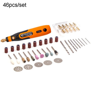 HILDA 3.6V Electrical Grinder Pen Precision Carving Micro Power Drill, Rotary Tool, 32 In 1, 46 In 1 - laboratorydeal