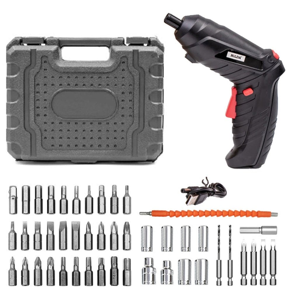 HILDA 47pcs /Set Multi - Function Li - Ion Screwdriver Mini Screwdriver, 47pcs /Set Black, 47pcs /Set White, 47pcs /Set Orange - laboratorydeal