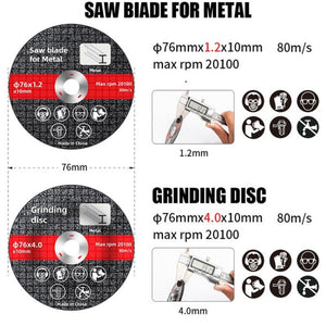 HILDA Grinding Tools Li - Ion Angle Grinder Accessories, Saw Blade, Grinding Disc, Dry Cutting Blade - laboratorydeal