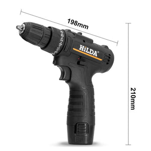HILDA Home Power Drill 12V Li - Ion Drill With Charger And Battery, EU Plug, Carton Packing, Plastic Packing, Cloth Packing - laboratorydeal
