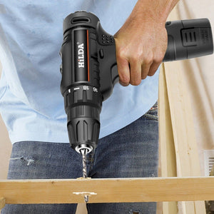 HILDA Home Power Drill 12V Li - Ion Drill With Charger And Battery, EU Plug, Carton Packing, Plastic Packing, Cloth Packing - laboratorydeal