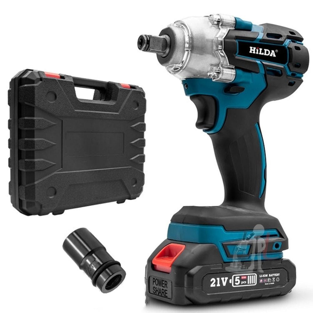 HILDA Motorized Wrenches Lithium Repair Parts With 22mm Socket, US Plug, Blue With 1 Battery+1 Charger(1500mAh), Blue With 2 Battery+1 Charger(1500mAh), Blue With 1 Battery+1 Charger(3000mAh), Blue With 2 Battery+1 Charger(3000mAh)