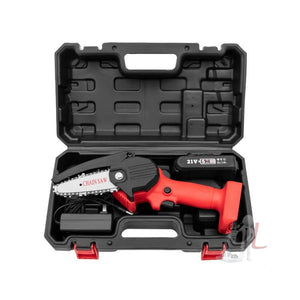 HILDA Rechargeable Cordless Mini Electrical Chain Saw Logging Tools Plastic Package, EU Plug With 1 Battery Red, US Plug With 1 Battery Red, EU Plug With 1 Battery Black, US Plug With 1 Battery Black - laboratorydeal