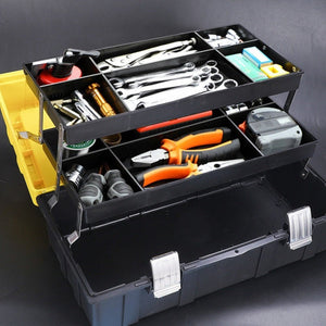 Hardware Storage Box Hand - Filled Car Parts Toolbox Portable Electrician Repair Toolbox, 21 inch Folding - laboratorydeal
