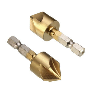 Hexagonal Handle Titanium - Plated Five - Blade Chamer 90 Degree Chamfer Knife Drill, Five - Blade - laboratorydeal