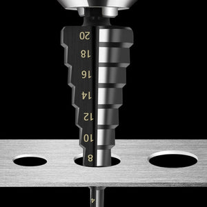 Hexagonal Shank Nitrided Straight Fluted Step Drill HSS Pagoda Drill Hole Opener, 3pcs / Set - laboratorydeal