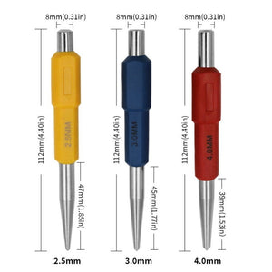 High Hardness Cylindrical Center Punch Drilling Positioning Tools, 3pcs/set Center Punch - laboratorydeal