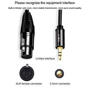 JINGHUA 3.5mm Male To XLR Female Microphone Cable Computer Mixer Audio Cable, 1.5m, 3m, 5m, 10m - laboratorydeal