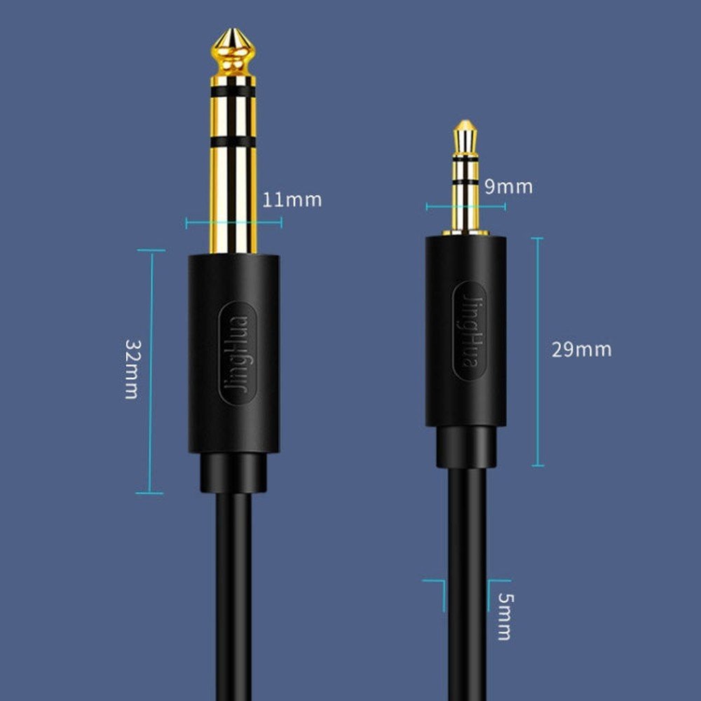 JINGHUA 3.5mm To 6.5mm Audio Cable Amplifier Guitar 6.35mm Cable, 0.5m, 1.5m, 3m, 5m - laboratorydeal