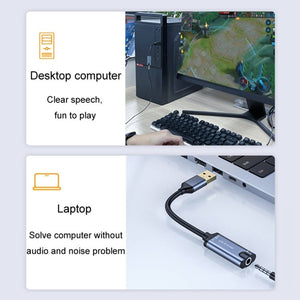 JINGHUA Z17 USB Sound Card With Cable Cell Phone Earphone Audio Converter, 0.2m, 0.5m - laboratorydeal