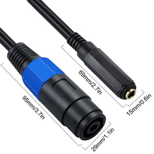 JUNSUNMAY Speakon Female to 6.35mm Female Audio Speaker Adapter Cable, Length: 50cm - laboratorydeal