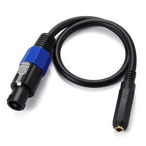 JUNSUNMAY Speakon Male to 6.35mm Female Audio Speaker Adapter Cable with Snap Lock, Length: 50cm - laboratorydeal