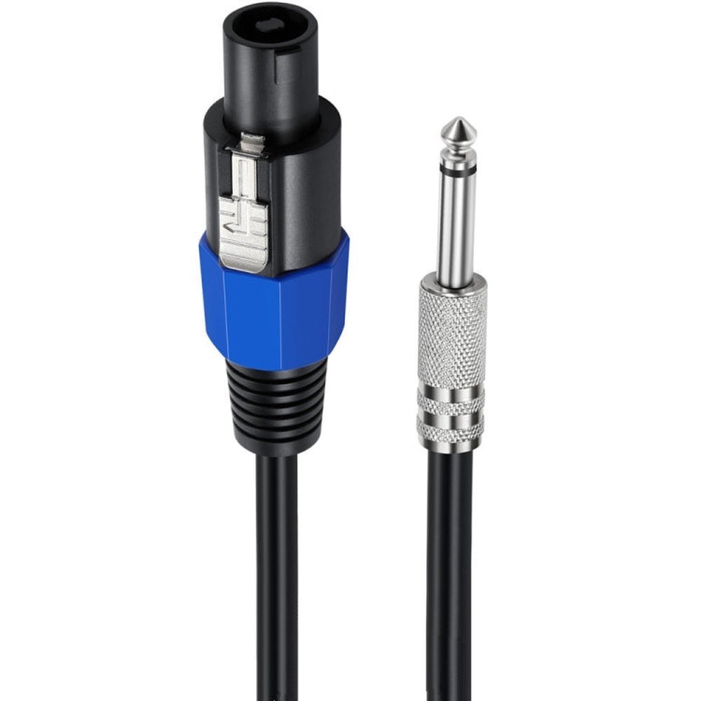 JUNSUNMAY Speakon Male to 6.35mm Male Audio Speaker Adapter Cable with Snap Lock, 6FT, 10FT, 25FT, 50FT - laboratorydeal