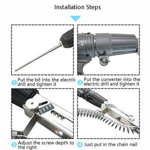JieLi Chain Belt Screw Converter Electric Screwdriver On Gypsum Board Tool, Electric Screwdriver With 50 Chains Strap - laboratorydeal